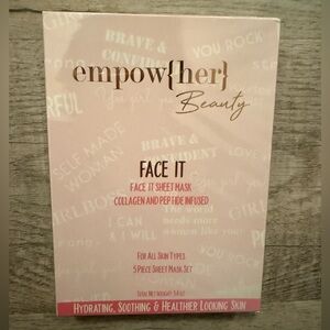 Empow{her} Beauty Face It 5 Piece Sheet Mask Set sealed Hydrating Soothing heal